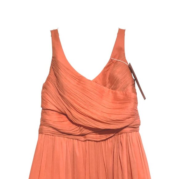 J Crew Silk Midi Dress 4 Draped Ruched Preppy Minimalist Luxury HOCO 100% Silk - Picture 3 of 10